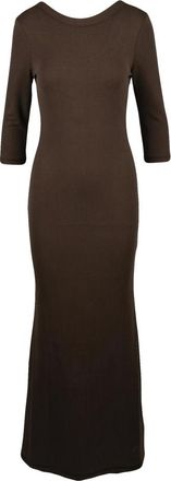 Guess Kleedjes, Dames, Bruin, S, Polyester, Lange jurk van stretchstof