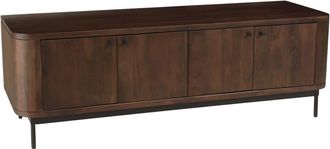 Macabane Mueble para televisi&oacute;n de dise&ntilde;o en madera oscura y metal negro