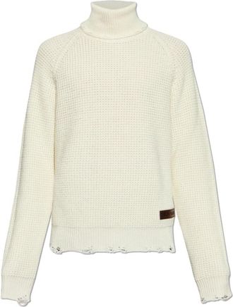 Dsquared2 Wollen coltrui - Heren - Coltruien - Beige - L - Wol - Truien & Vesten