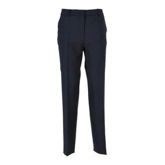 Max Mara Dames, Broeken, Blauw, Maat: S Wol