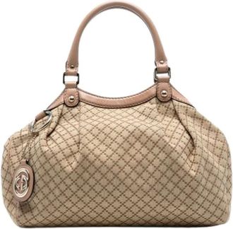 Gucci Pre-owned Handbags, female, Brown, Size: ONE SIZE Pre-owned Leather Handbag