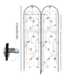 OEM Enrejado De Jard&iacute;n, Estructura Met&aacute;lica, F&aacute;cil Montaje, Negro