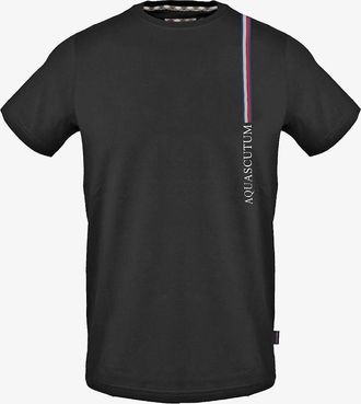 Aquascutum Mens Crew Neck Short Sleeve Jersey T-Shirt - Black - Size: 42