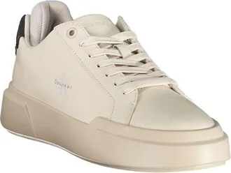 Calvin Klein White Leather and Polyurethane Sneaker - White