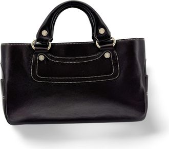 Celine Boogie Calfskin Black Leather Handbag (Pre-Owned)