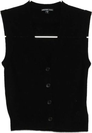 James Perse cashmere button-up vest - Black
