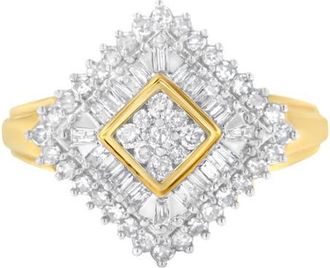 House of Brilliance 10K Yellow Gold 1.0 Cttw Diamond Ballerina Ring at Nordstrom, Size 6