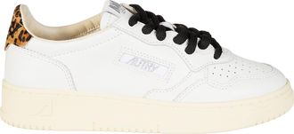 Autry White Medalist Low Leopard Print Sneakers