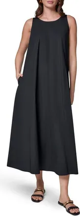 DKNY Tie Back Stretch Cotton Maxi Dress in Black at Nordstrom, Size X-Large