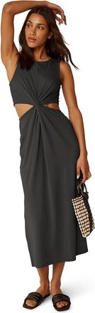 Beyond Yoga Beyond Yoga Around The World Dress Womens Black Twist Front Side Slit GBO1235