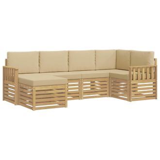 vidaXL Conjunto De Sof&aacute;s De Exterior 6 Pcs Y Beige 247 X 128,5 X 73 Cm Vidaxl