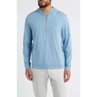 Johnnie-O Bixler Hooded Quarter Zip Pullover in Carbon Fiber at Nordstrom, Size Xx-Large