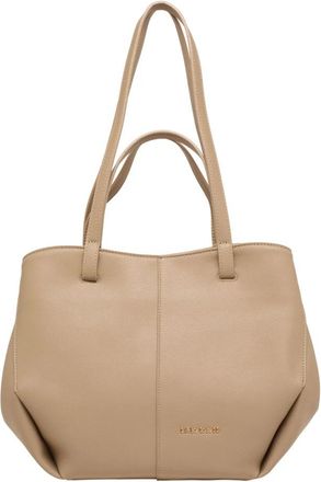 Carlo Colucci Gestructureerde Schoudertas - Dames - Handtassen - Beige - ONE Size - Tassen