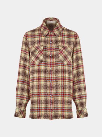 God's True Cashmere Balance Tartan Cashmere Shirt Size: XL