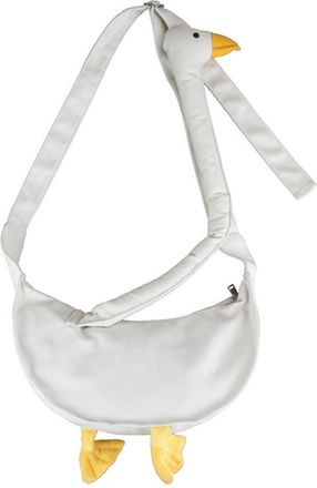 Generic Women Goose Crossbody Bag Adjustable Strap Canvas Funny Goose Shoulder Bag Large Capacity Goose Animal Satchel Bag Female Outdoor Bag (White)
