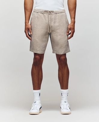 Psycho Bunny Mens Windcrest Linen Blend Drawstring Short 204 JUTE / 38