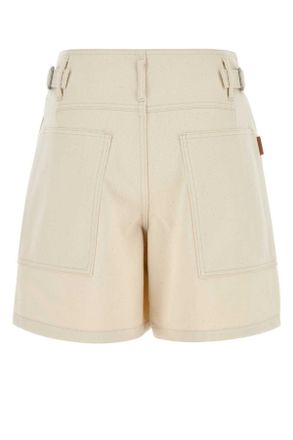 Jil Sander Womens Sand Denim Bermuda Shorts 280 Exterior: Cotton