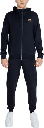 Emporio Armani Zwarte Katoenen Sweatuit Herfst/Winter Collectie - Heren - Trainingspakken - Zwart - XL - Katoen - Fitness