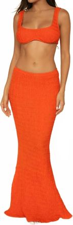 Montce Swim Natalia Maxi Skirt In Tangerine