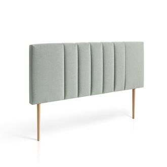 Pondecor Interiorismo Cabecero tapizado gris jaspeado con patas madera 160x60 cm