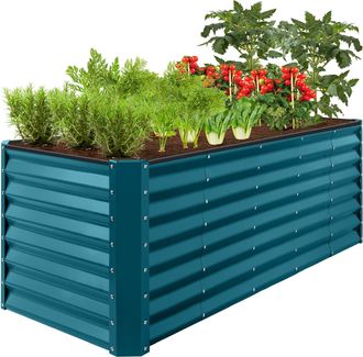 Best Choice Products 8x2x2ft Outdoor Metal Raised Garden Bed, Planter Box for Vegetables, Flowers, Herbs