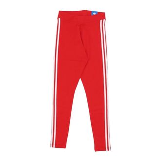 adidas Stripes Strakke Legging Better Scarlet - Dames - Trainingsbroeken - Rood - S - Polyester - Fitness