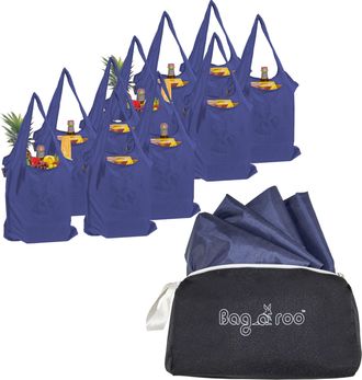 Dbest Products Bagaroo Sport Reusable Grocery Bags Shopping Tote with Carrying Case Machine Washable, 10 Pack