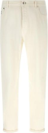 Brunello Cucinelli Jeans - Heren - Slim Fit Jeans - Wit - 4XL - Jeans