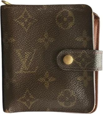 Louis Vuitton Pre-owned Wallets, male, Brown, Size: ONE SIZE Pre-owned Compact Zip Monogram Wallet