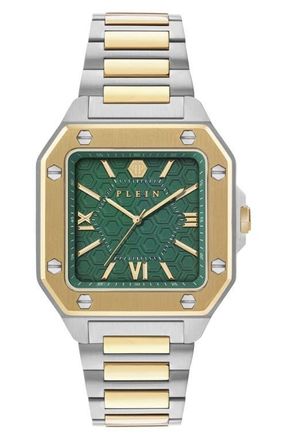 Philipp Plein Edge Two-Tone Bracelet Watch, 42mm in Two Tone at Nordstrom
