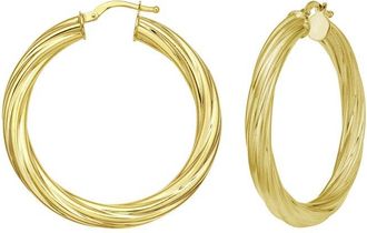 Italian Gold, Inc 14K Twist Hoops Earrings