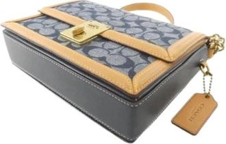 Coach Pre-owned Canvas Leather Shoulder Bag 3696 - Dames - Vintage Schoudertas - Blauw - ONE Size - Leer - Vintage