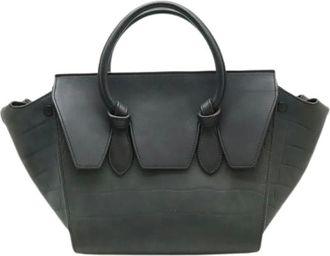 Celine Pre-owned Handbags, female, Black, Size: ONE SIZE Pre-owned Tie Leather Handbag