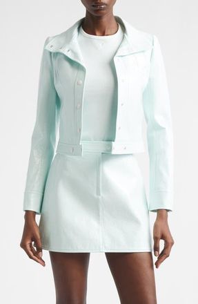 Courr&egrave;ges Re-Edition Vinyl Jacket in Light Mint at Nordstrom, Size 10 Us
