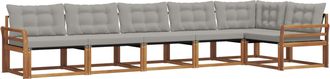 vidaXL Conjunto De Sof&aacute;s De Exterior 6 Uds. Gris Natural Y Claro Vidaxl
