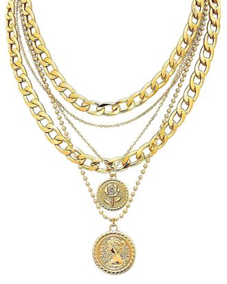 Liv Oliver 18K Plated Coin Necklace