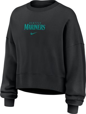 Nike Seattle Mariners Nike Womens MLB Pullover Crew in Black | 01D7912ZMVR-9HV