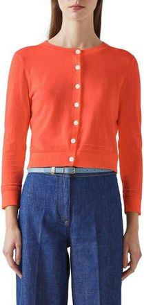 L.k. Bennett Michelle Stretch Cotton Blend Cardigan Sweater in Red at Nordstrom Rack, Size X-Small