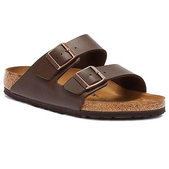 Birkenstock Arizona Birko-Flor Unisex Slides Sandals - UK 5 - US 7 Women / 5 Men - EU 38 - Dark Brown - Size:UK 5