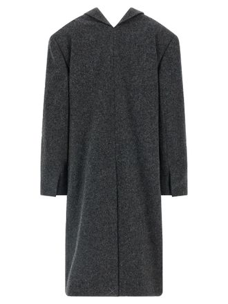 Prada Womens Gray Virgin Wool Coat Clothing