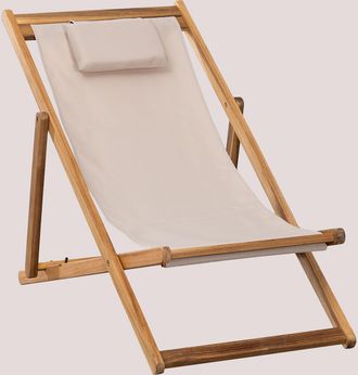 Sklum Hamaca Plegable En Madera Con Coj&iacute;n Kardis Sklum