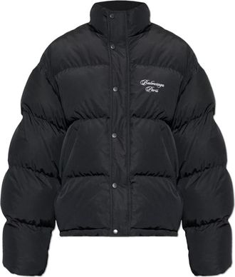 Balenciaga Donzen jas met logo - Heren - Gewatteerde jassen - Zwart - L - Katoen - Jassen