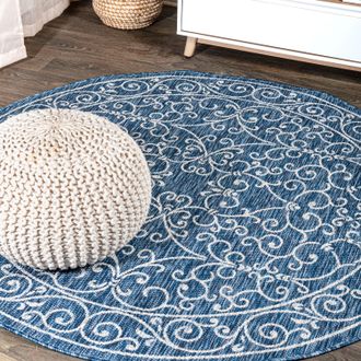 Jonathan Y Designs Charleston Vintage Filigree Textured Weave Indoor/Outdoor Round Area Rug