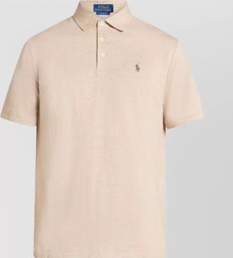 Ralph Lauren logo linen-cotton blend polo shirt