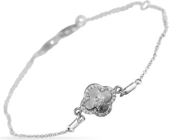 Luxury Bazaar 14K White Gold 0.10ct Diamond Bracelet BR10394-W