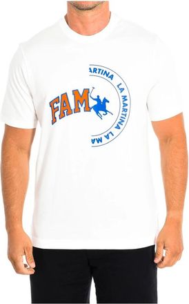 La Martina T-shirt met korte mouwen - Heren - T-shirts - Wit - S - Katoen - Tops
