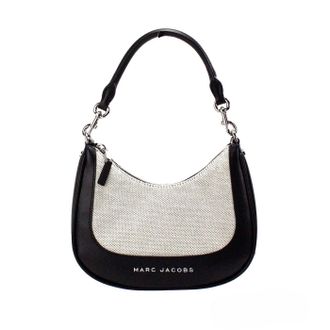 Marc Jacobs Marc Jacobs Natural Black Canvas Leather Hobo Shoulder Handbag Womens Purse