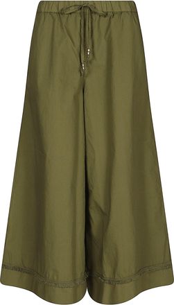 Mason's Cropped Wide-Leg Trousers With Chino Jogger Style