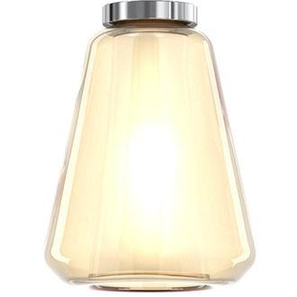 Top-Light Top-light - Plafoniera Contemporanea Double Skin Gamma Metallo Cromo Vetro Ambra 1 Luce E27