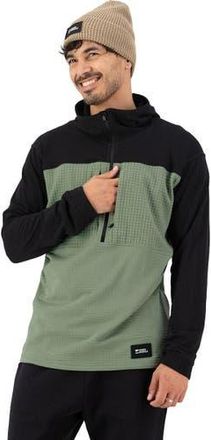 Mons Royale Offgrid Merino Fleece 1/2-Zip Long-Sleeve Top - Mens in Willow/black at Nordstrom, Size Large